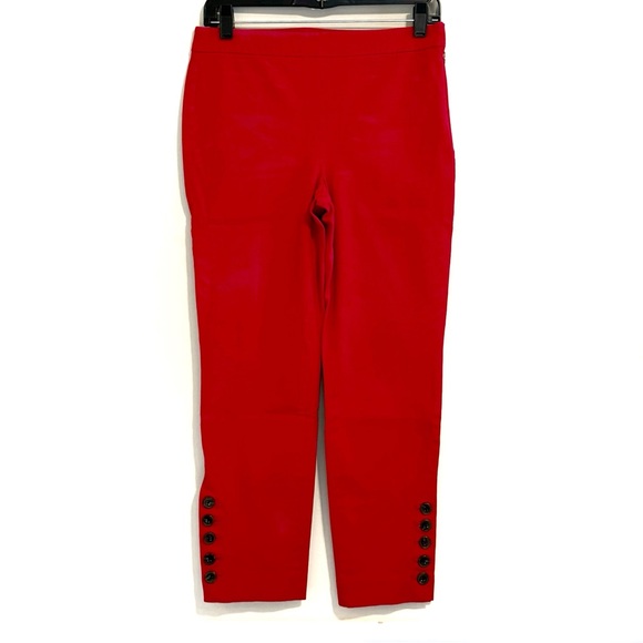 Talbots Red Chatham Button Hem Ankle Pants Size 4P - Picture 2 of 15